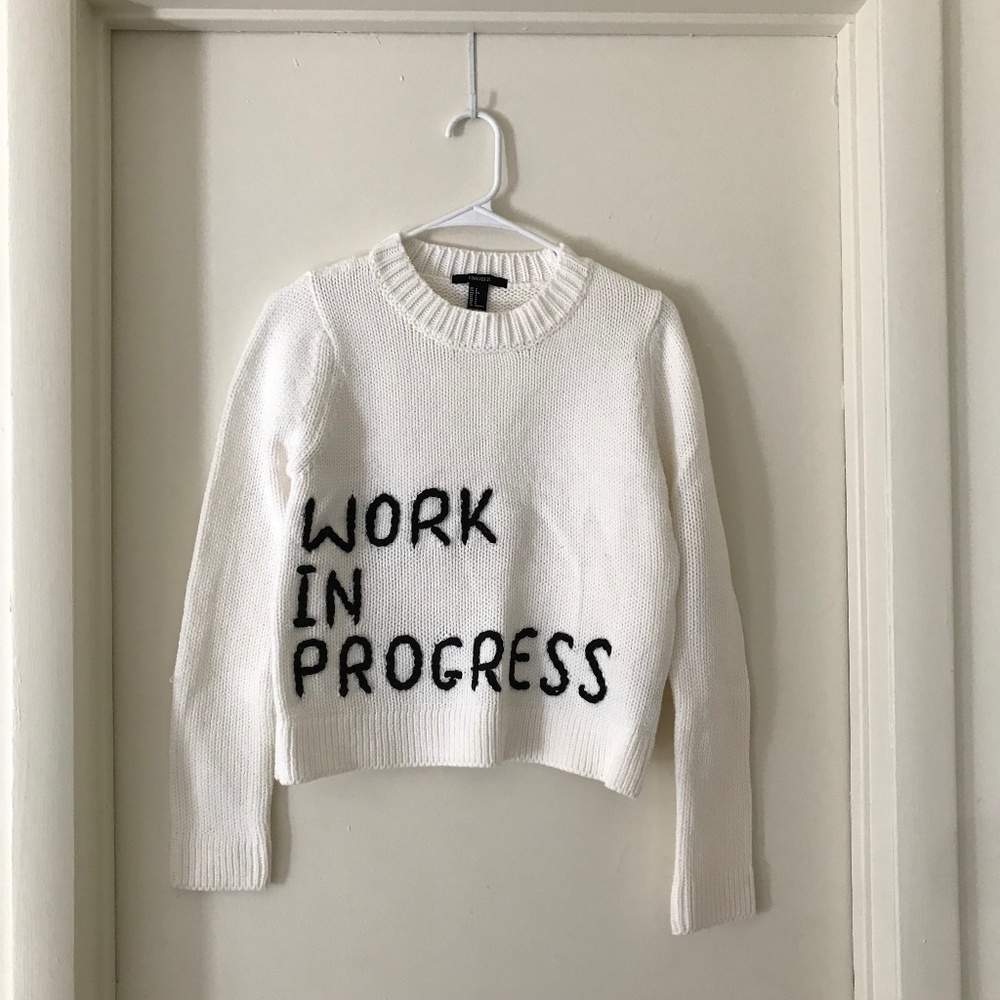 FOREVER 21 White Cozy Sweater Size S NWOT